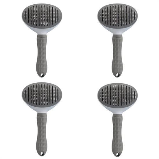 Kedi Köpek Tüy Toplayıcı Kendini Temizleyebilen Ergonomik Rahat Evcil Hayvan Tarağı Gri Kedi Köpek Tüy Toplayıcı Kendini Temizleyebilen Ergonomik Rahat Evcil Hayvan Tarağı Gri