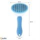 Kedi Köpek Tüy Toplayıcı Kendini Temizleyebilen Ergonomik Saplı Evcil Hayvan Tarağı Mavi 