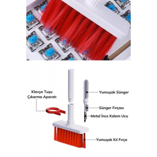 Çok Amaçlı Kırmızı Hassas Fırça Başlıklı Bilgisayar Laptop Temizleme Fırçası Çok Amaçlı Kırmızı Hassas Fırça Başlıklı Bilgisayar Laptop Temizleme Fırçası