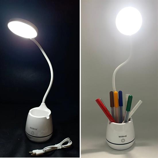 Kalemlikli Telefon Tutacaklı Şarjlı Dokunmatik 3 Mod Esnek Başlıklı Dimmerli LED Masa Lambası Kalemlikli Telefon Tutacaklı Şarjlı Dokunmatik 3 Mod Esnek Başlıklı Dimmerli LED Masa Lambası