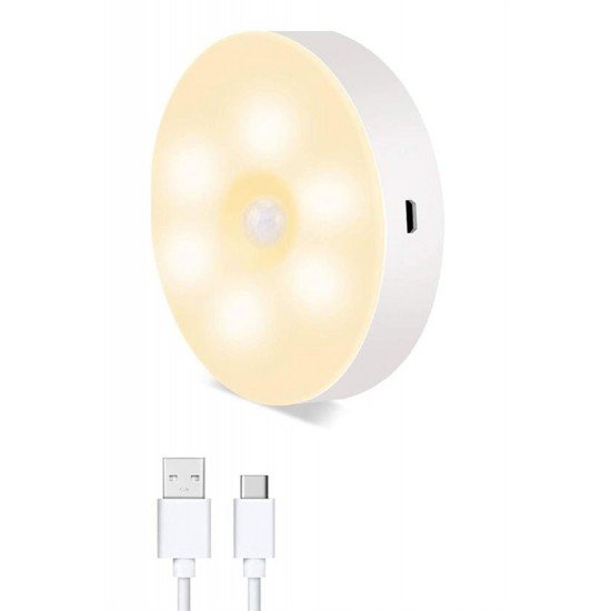 Hareket Sensörlü Usb Şarjlı Spot Lamba Mıknatıslı ve Yapışkanlı Gün Işığı Renk Led Hareket Sensörlü Usb Şarjlı Spot Lamba Mıknatıslı ve Yapışkanlı Gün Işığı Renk Led