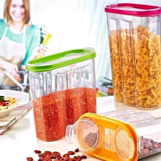 2 Kapaklı Ölçekli Erzak Kuru Gıda Saklama Kutusu Kabı 2,4 Litre-SA940 2 Kapaklı Ölçekli Erzak Kuru Gıda Saklama Kutusu Kabı 2,4 Litre-SA940