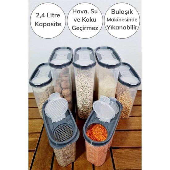 2 Kapaklı Ölçekli Erzak Kuru Gıda Saklama Kutusu Kabı 2,4 Litre-SA940 2 Kapaklı Ölçekli Erzak Kuru Gıda Saklama Kutusu Kabı 2,4 Litre-SA940