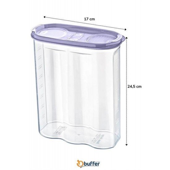 2 Kapaklı Ölçekli Erzak Kuru Gıda Saklama Kutusu Kabı 2,4 Litre-SA940 2 Kapaklı Ölçekli Erzak Kuru Gıda Saklama Kutusu Kabı 2,4 Litre-SA940