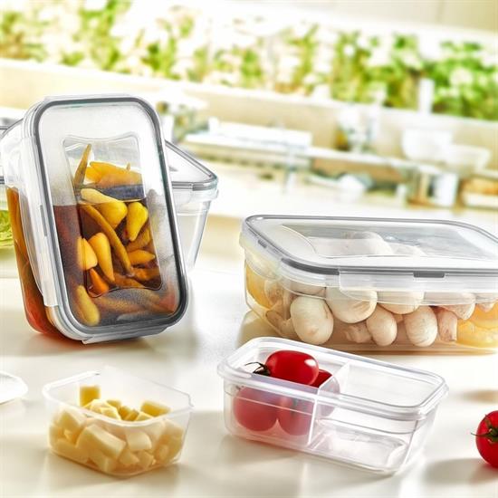 2 Bölmeli Sızdırmaz Contalı Kilitli Kapaklı 1 Litre Erzak Saklama Kabı -LC505 2 Bölmeli Sızdırmaz Contalı Kilitli Kapaklı 1 Litre Erzak Saklama Kabı -LC505