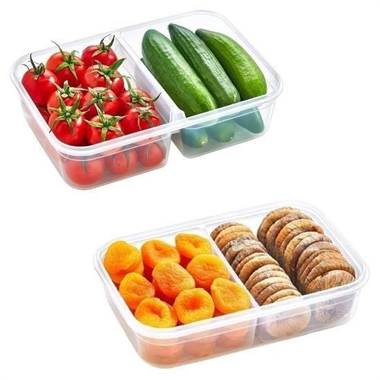 2 Bölmeli Sızdırmaz Contalı Kilitli Kapaklı 1 Litre Erzak Saklama Kabı -LC505 2 Bölmeli Sızdırmaz Contalı Kilitli Kapaklı 1 Litre Erzak Saklama Kabı -LC505