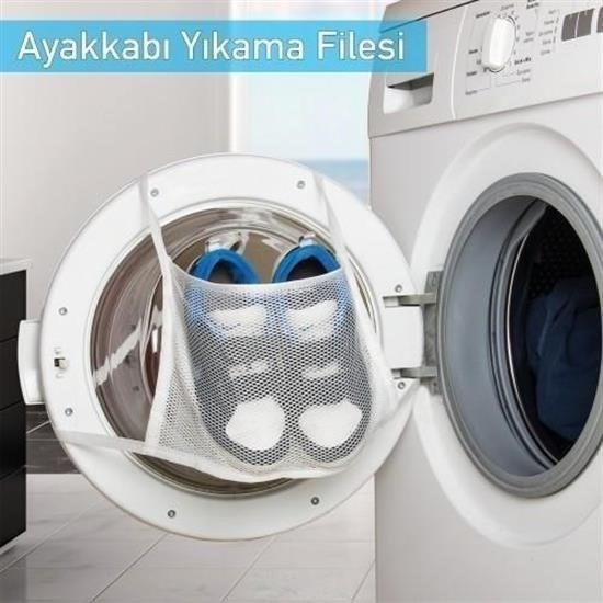 Pratik Çamaşır Makinesi Kapağa Bağlamalı Ayakkabı Yıkama Filesi Pratik Çamaşır Makinesi Kapağa Bağlamalı Ayakkabı Yıkama Filesi