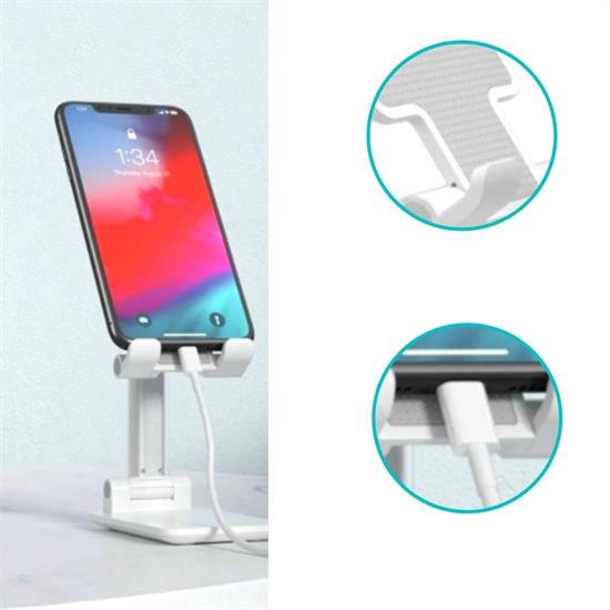 Beyaz Aynalı Cep Telefonu Sabitleyici Stand Katlanabilir Ayarlanabilir Telefon Standı Beyaz Aynalı Cep Telefonu Sabitleyici Stand Katlanabilir Ayarlanabilir Telefon Standı