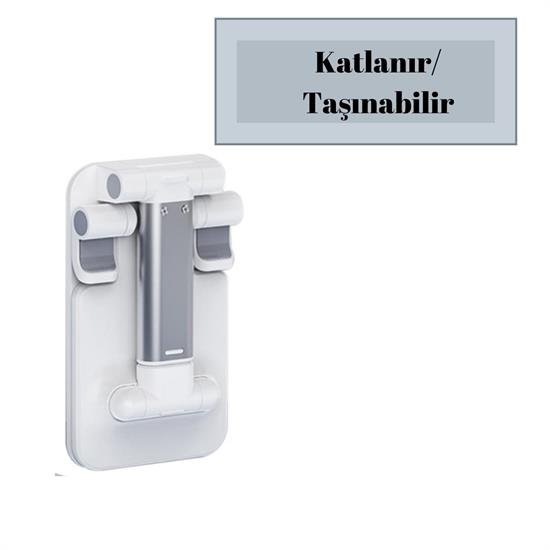 Beyaz Aynalı Cep Telefonu Sabitleyici Stand Katlanabilir Ayarlanabilir Telefon Standı Beyaz Aynalı Cep Telefonu Sabitleyici Stand Katlanabilir Ayarlanabilir Telefon Standı