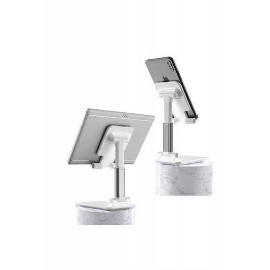 Beyaz Aynalı Cep Telefonu Sabitleyici Stand Katlanabilir Ayarlanabilir Telefon Standı Beyaz Aynalı Cep Telefonu Sabitleyici Stand Katlanabilir Ayarlanabilir Telefon Standı