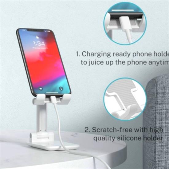 Beyaz Aynalı Cep Telefonu Sabitleyici Stand Katlanabilir Ayarlanabilir Telefon Standı Beyaz Aynalı Cep Telefonu Sabitleyici Stand Katlanabilir Ayarlanabilir Telefon Standı