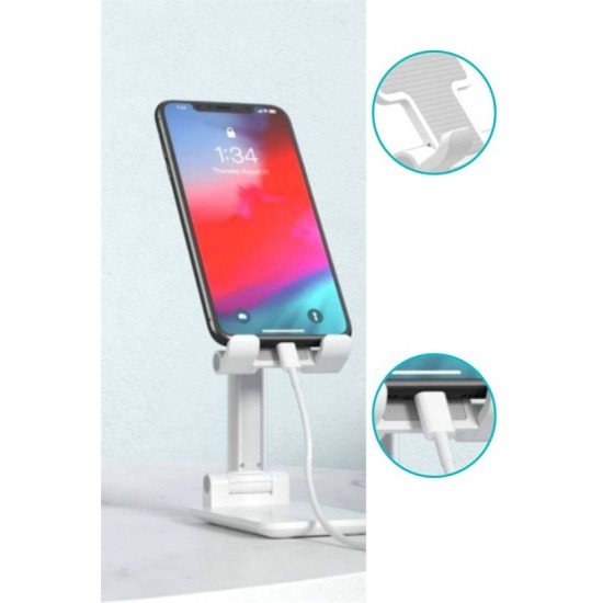 Beyaz Aynalı Cep Telefonu Sabitleyici Stand Katlanabilir Ayarlanabilir Telefon Standı Beyaz Aynalı Cep Telefonu Sabitleyici Stand Katlanabilir Ayarlanabilir Telefon Standı