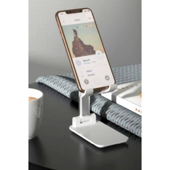 Beyaz Aynalı Cep Telefonu Sabitleyici Stand Katlanabilir Ayarlanabilir Telefon Standı Beyaz Aynalı Cep Telefonu Sabitleyici Stand Katlanabilir Ayarlanabilir Telefon Standı