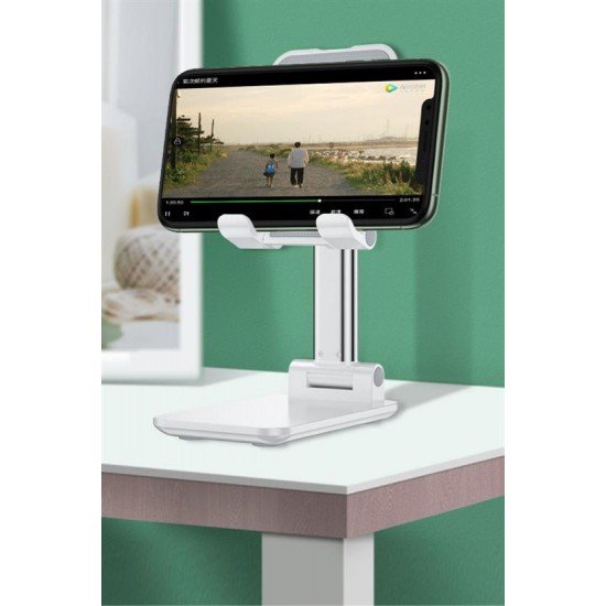 Beyaz Aynalı Cep Telefonu Sabitleyici Stand Katlanabilir Ayarlanabilir Telefon Standı Beyaz Aynalı Cep Telefonu Sabitleyici Stand Katlanabilir Ayarlanabilir Telefon Standı