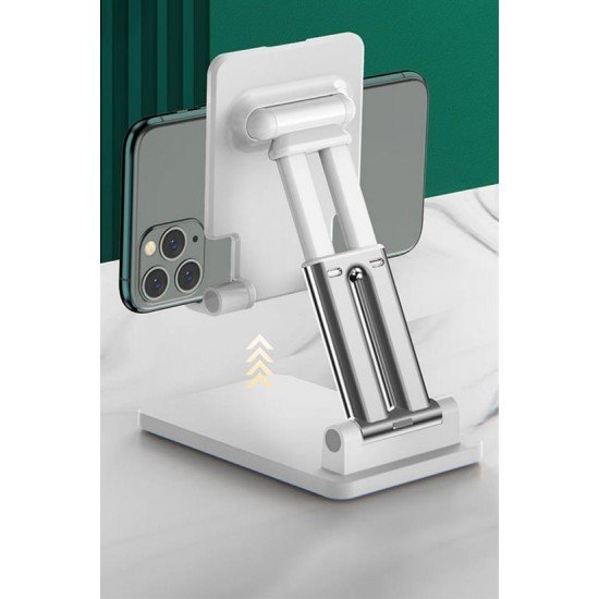 Beyaz Aynalı Cep Telefonu Sabitleyici Stand Katlanabilir Ayarlanabilir Telefon Standı Beyaz Aynalı Cep Telefonu Sabitleyici Stand Katlanabilir Ayarlanabilir Telefon Standı