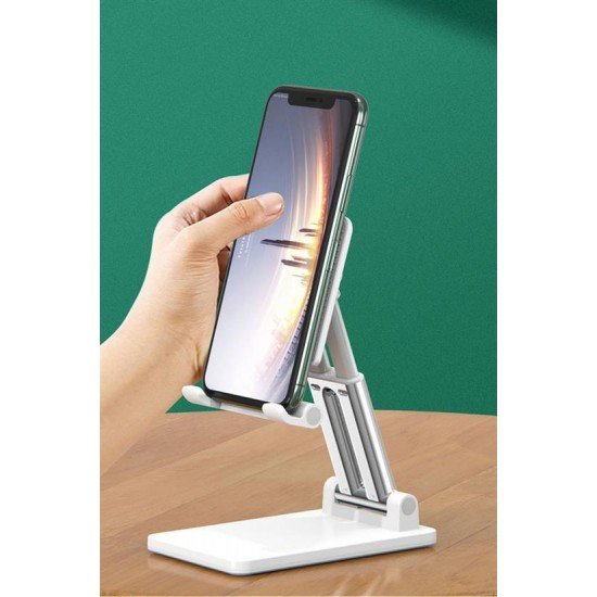 Beyaz Aynalı Cep Telefonu Sabitleyici Stand Katlanabilir Ayarlanabilir Telefon Standı Beyaz Aynalı Cep Telefonu Sabitleyici Stand Katlanabilir Ayarlanabilir Telefon Standı