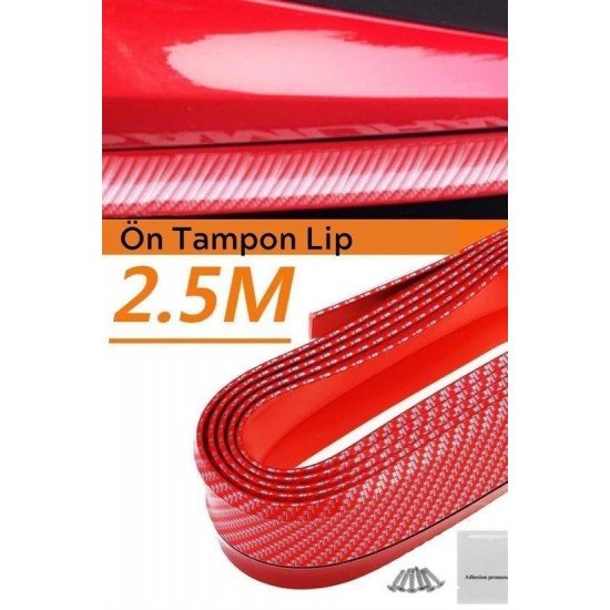 Kırmızı Renkli 2,5 Metre Araba Oto Ön Tampon Koruyucu Kauçuk Pratik Tampon Şerit Bant Döşeme Kiti Kırmızı Renkli 2,5 Metre Araba Oto Ön Tampon Koruyucu Kauçuk Pratik Tampon Şerit Bant Döşeme Kiti
