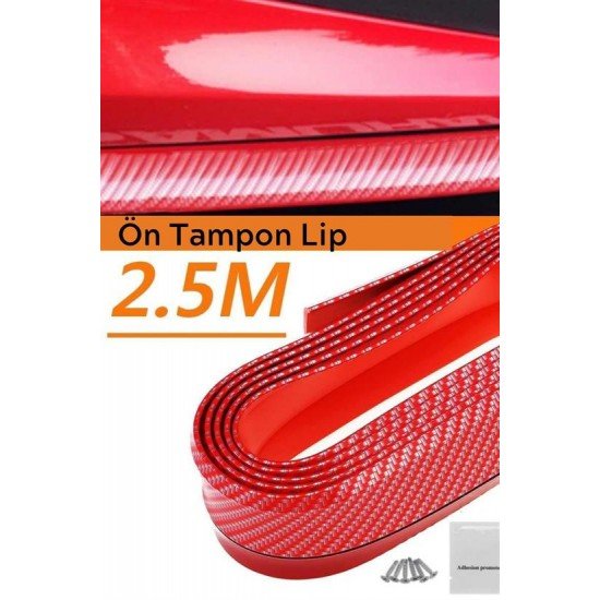 Kırmızı Renkli 2,5 Metre Araba Oto Ön Tampon Koruyucu Kauçuk Pratik Tampon Şerit Bant Döşeme Kiti Kırmızı Renkli 2,5 Metre Araba Oto Ön Tampon Koruyucu Kauçuk Pratik Tampon Şerit Bant Döşeme Kiti