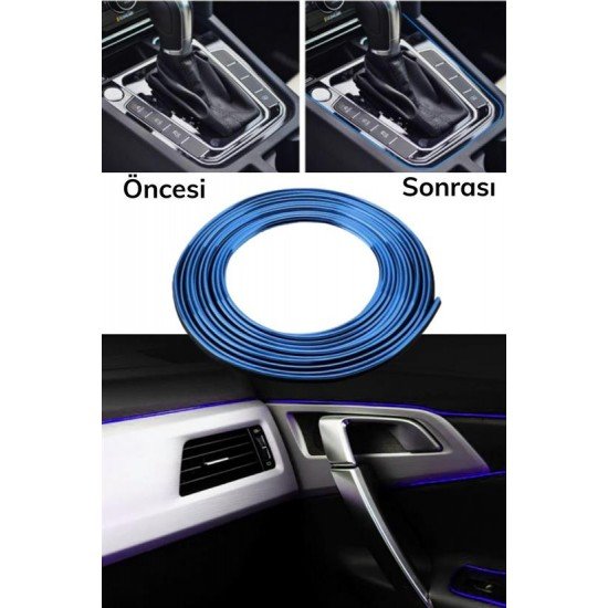 Mavi Araba Oto Trim Dekorasyon Şeridi Kauçuk Elastik Kolay Kurulum 5 metre Şerit Bant Mavi Araba Oto Trim Dekorasyon Şeridi Kauçuk Elastik Kolay Kurulum 5 metre Şerit Bant