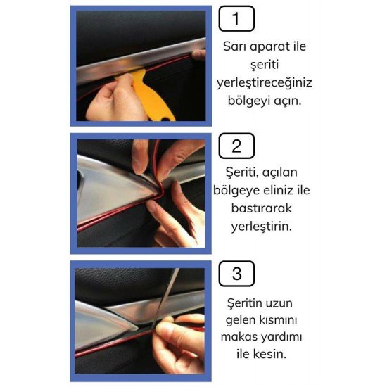 Mavi Araba Oto Trim Dekorasyon Şeridi Kauçuk Elastik Kolay Kurulum 5 metre Şerit Bant Mavi Araba Oto Trim Dekorasyon Şeridi Kauçuk Elastik Kolay Kurulum 5 metre Şerit Bant