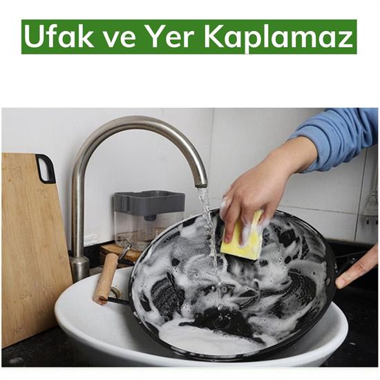 İkisi Bir Arada Basmalı Pratik Sıvı Sabunluk Pompası ve Bulaşık Yıkama Süngeri Haznesi İkisi Bir Arada Basmalı Pratik Sıvı Sabunluk Pompası ve Bulaşık Yıkama Süngeri Haznesi