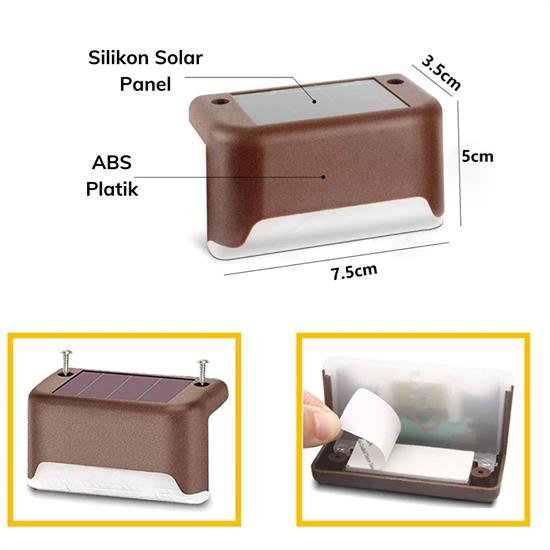 Solar Güneş Enerjili Şarj Edilen Köşebent Merdiven Veranda Bahçe Yolu Led Lamba Işık 4 Adet Solar Güneş Enerjili Şarj Edilen Köşebent Merdiven Veranda Bahçe Yolu Led Lamba Işık 4 Adet