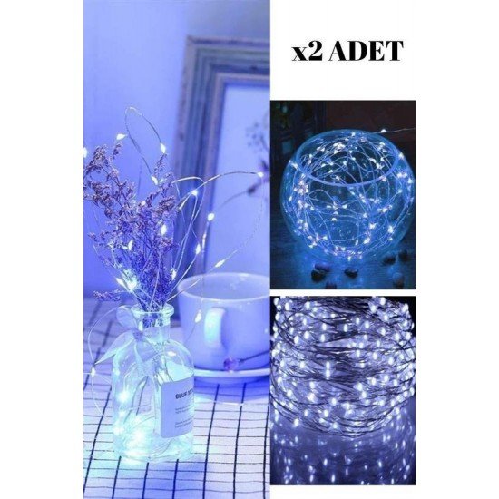 Pilli 5 metre Dekoratif Peri Led Beyaz Aydınlatma Süsleme Lambası