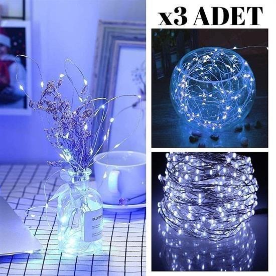 Pilli 5 metre Dekoratif Peri Led Beyaz Aydınlatma Süsleme Lambası