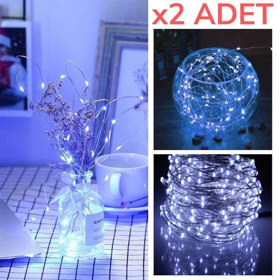 Pilli 5 metre Dekoratif Peri Led Beyaz Aydınlatma Süsleme Lambası