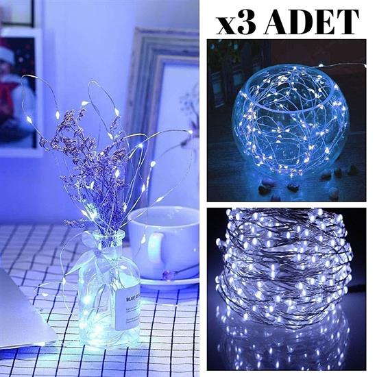 Pilli 5 metre Dekoratif Peri Led Beyaz Aydınlatma Süsleme Lambası