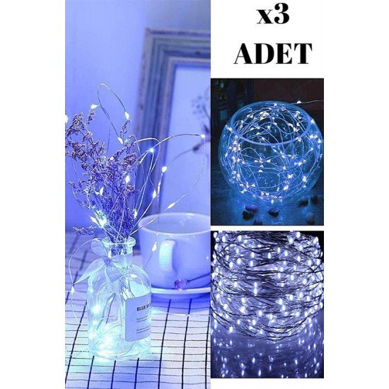 Pilli 5 metre Dekoratif Peri Led Beyaz Aydınlatma Süsleme Lambası