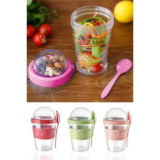 Taken Go Kapaklı Kaşıklı Pratik Taşınabilir Meyveli Yoğurt Kabı Taken Go Kapaklı Kaşıklı Pratik Taşınabilir Meyveli Yoğurt Kabı