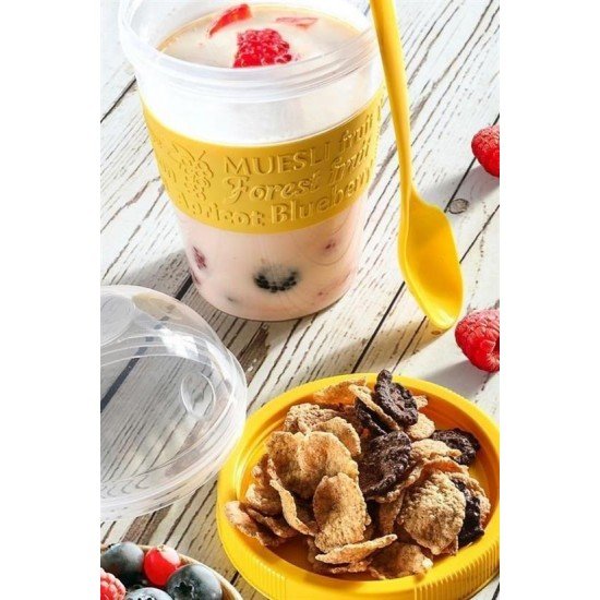 Taken Go Kapaklı Kaşıklı Pratik Taşınabilir Meyveli Yoğurt Kabı Taken Go Kapaklı Kaşıklı Pratik Taşınabilir Meyveli Yoğurt Kabı