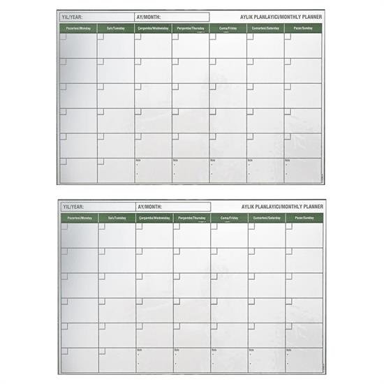 Manyetik Yapışkanlı Bir Aylık Program Planlayıcı Takvim 85x56 cm Manyetik Yapışkanlı Bir Aylık Program Planlayıcı Takvim 85x56 cm