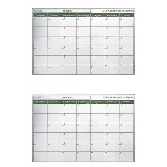 Manyetik Yapışkanlı Bir Aylık Program Planlayıcı Takvim 85x56 cm Manyetik Yapışkanlı Bir Aylık Program Planlayıcı Takvim 85x56 cm