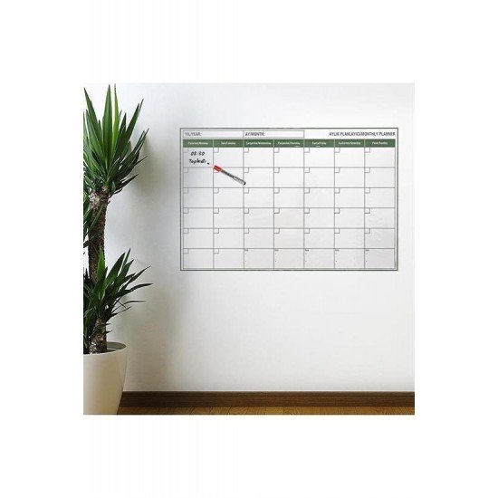 Manyetik Yapışkanlı Bir Aylık Program Planlayıcı Takvim 85x56 cm Manyetik Yapışkanlı Bir Aylık Program Planlayıcı Takvim 85x56 cm