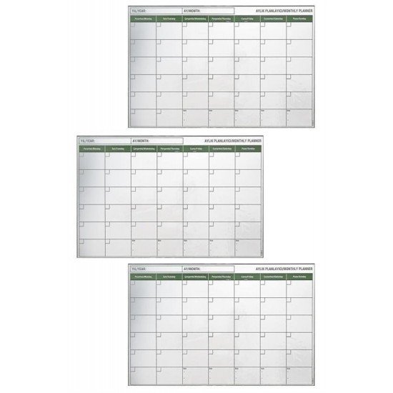 Manyetik Yapışkanlı Bir Aylık Program Planlayıcı Takvim 85x56 cm Manyetik Yapışkanlı Bir Aylık Program Planlayıcı Takvim 85x56 cm