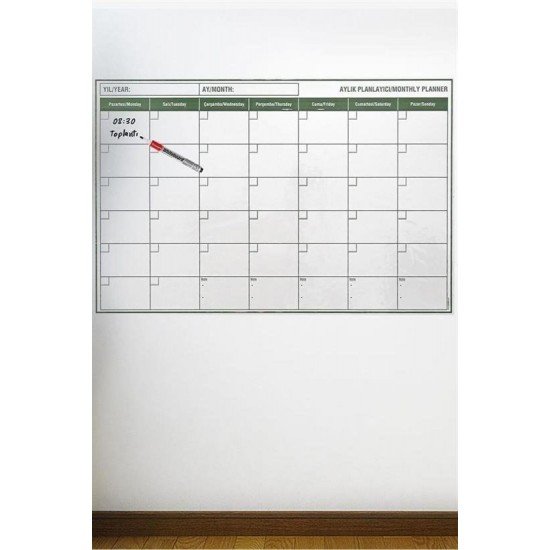 Manyetik Yapışkanlı Bir Aylık Program Planlayıcı Takvim 85x56 cm Manyetik Yapışkanlı Bir Aylık Program Planlayıcı Takvim 85x56 cm