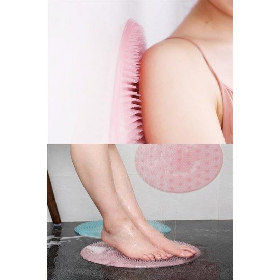 Silikon Fırçalı Banyo Masaj Matı ve Ayaklar için Topuk Masaj Paspası Silikon Fırçalı Banyo Masaj Matı ve Ayaklar için Topuk Masaj Paspası
