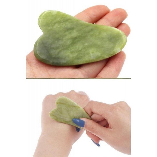 Çift Taraflı 2li Cilt Yüz Masaj Aleti Jade Roller Yeşim  Taşı Seti