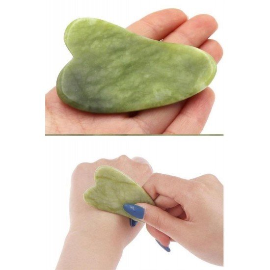 Çift Taraflı 2li Cilt Yüz Masaj Aleti Jade Roller Yeşim  Taşı Seti