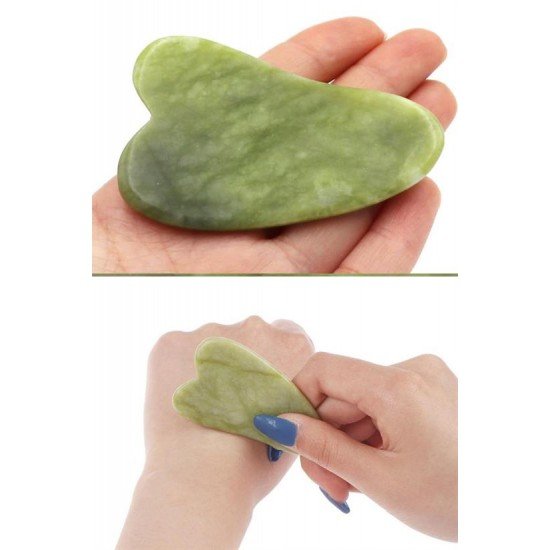 Çift Taraflı 2li Cilt Yüz Masaj Aleti Jade Roller Yeşim  Taşı Seti