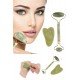 Çift Taraflı 2li Cilt Yüz Masaj Aleti Jade Roller Yeşim  Taşı Seti