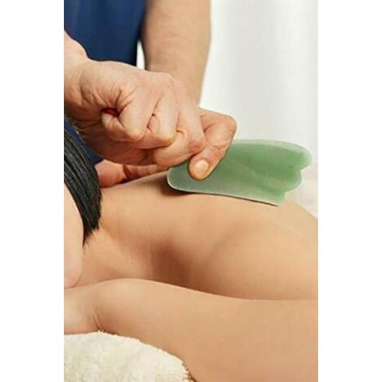 Çift Taraflı 2li Cilt Yüz Masaj Aleti Jade Roller Yeşim  Taşı Seti