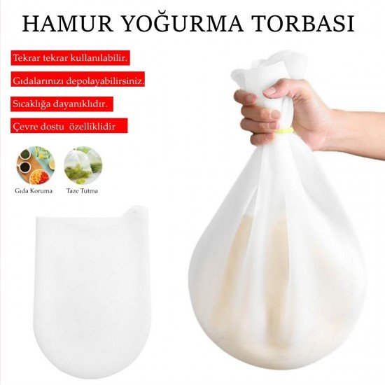Orta Hamur Torbası Silikon Şeffaf Hamur Yoğurma Torbası Ekmek Makarna Mantı Hamuru Kolay Yoğurma Orta Hamur Torbası Silikon Şeffaf Hamur Yoğurma Torbası Ekmek Makarna Mantı Hamuru Kolay Yoğurma