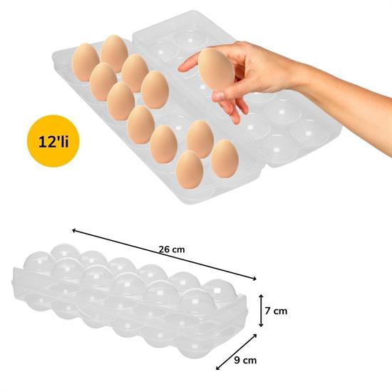 12li Şeffaf Kapaklı Kilitli Yumurta Saklama Kabı Kutusu Aparatı 12li Şeffaf Kapaklı Kilitli Yumurta Saklama Kabı Kutusu Aparatı