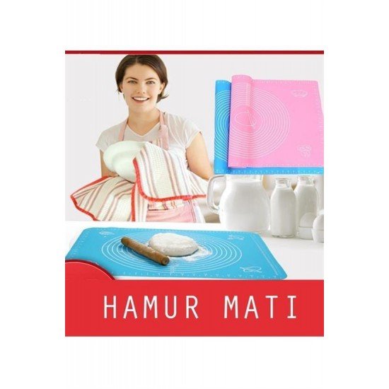 40*50 cm Silikon Ölçekli Kullanımı Kolay Hamur Açma Matı Ekmek Mantı Makarna Hamuru Yoğurma  Matı