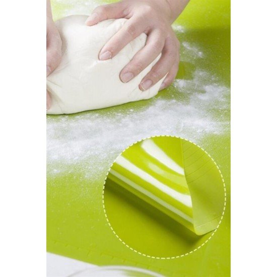 40*50 cm Silikon Ölçekli Kullanımı Kolay Hamur Açma Matı Ekmek Mantı Makarna Hamuru Yoğurma  Matı