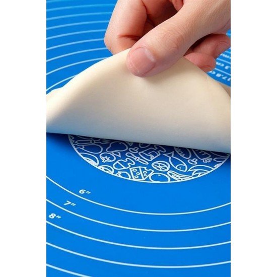 40*50 cm Silikon Ölçekli Kullanımı Kolay Hamur Açma Matı Ekmek Mantı Makarna Hamuru Yoğurma  Matı