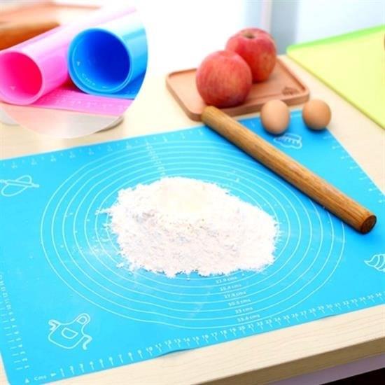 40*50 cm Silikon Ölçekli Kullanımı Kolay Hamur Açma Matı Ekmek Mantı Makarna Hamuru Yoğurma  Matı